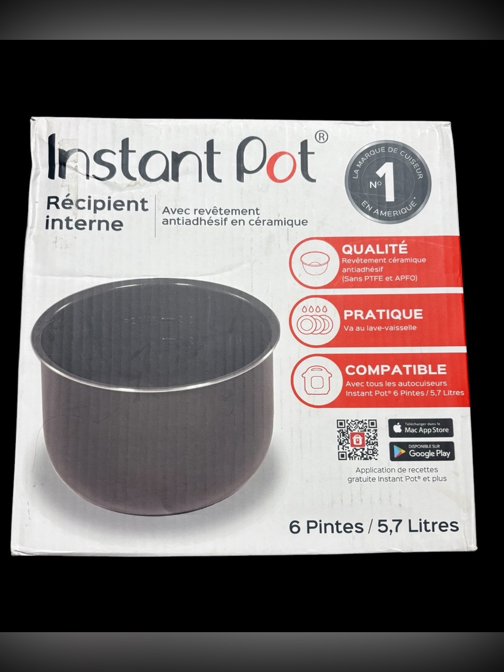 NEW Instant Pot Inner Pot with Ceramic Non-Stick Coating  (6-Quart size)